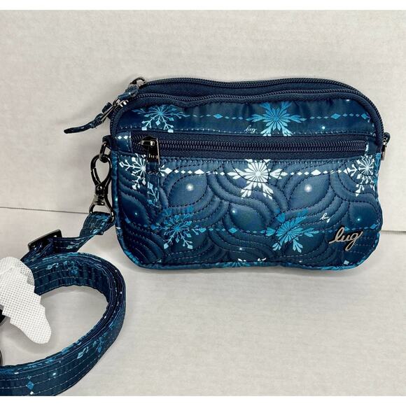 LUG - Super Coupe Convertible Crossbody Bag , Blue Quilted Snowflakes Design - Picture 1 of 9